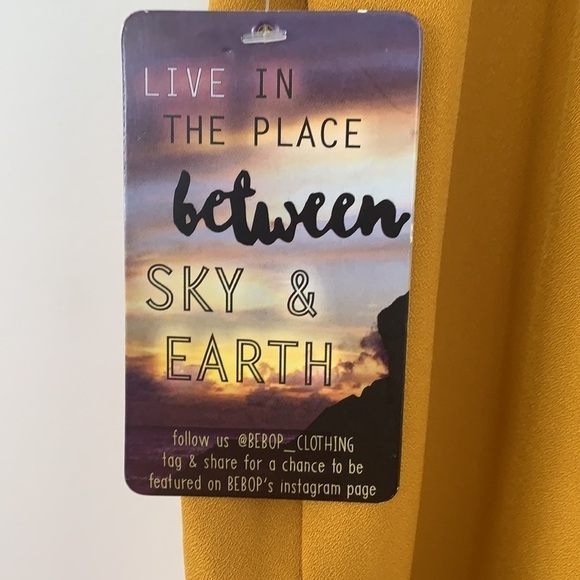 🆕 BEBOP MUSTARD TEXTURED WOVEN SOLID TROUSER PAPER PANTS SIZE M - Picture 6 of 7